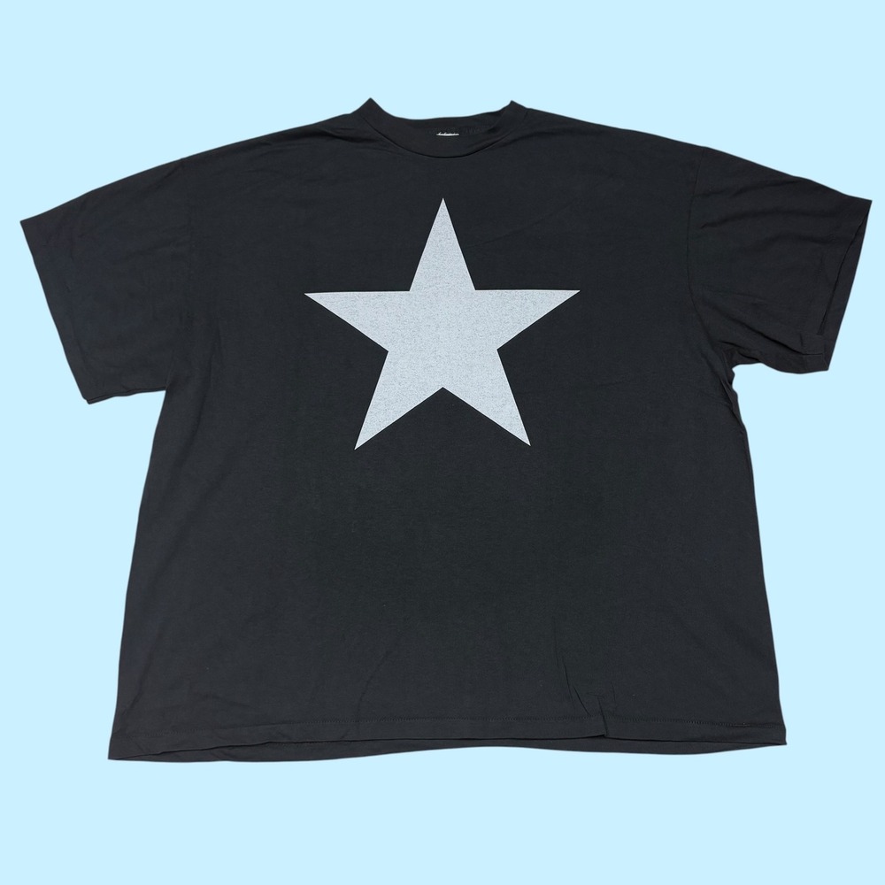 Kanye Ye Tour YZY Black Star Graphic Luchador Mask Print Cotton T-Shirt Size 2